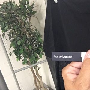 Benard Harve Black mini skirt. Material combined with Faux leather Size large